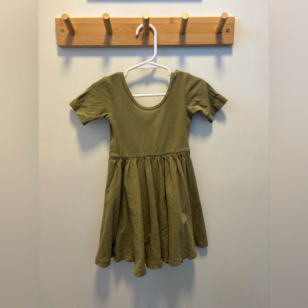 Olive Green Kids Dress